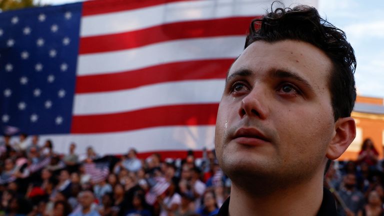 Some of Ms Harris's supporters were in tears at her concession speech. Pic: Reuters