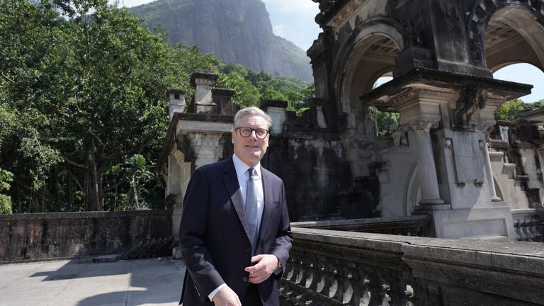 Keir Starmer at Parque Lage, Rio de Janeiro, as he attends the G20 summit in Brazil.
Pic: PA