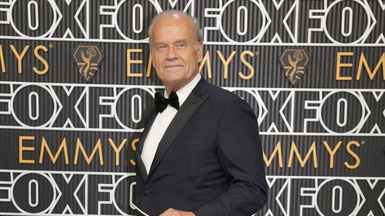 Kelsey Grammer arrives at the 75th Primetime Emmy Awards on Monday, Jan. 15, 2024, at the Peacock Theater in Los Angeles. (AP Photo/Ashley Landis)