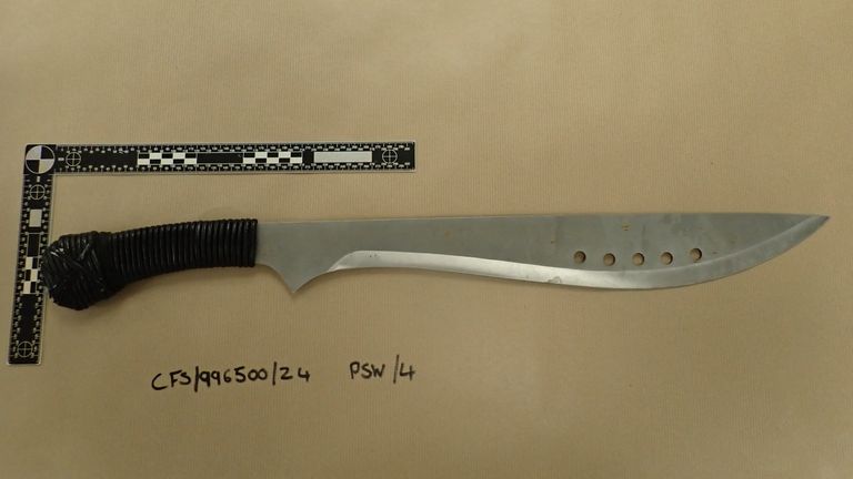 One of the knives recovered ONLY USE IN CASE OF GUILTY VERDICT