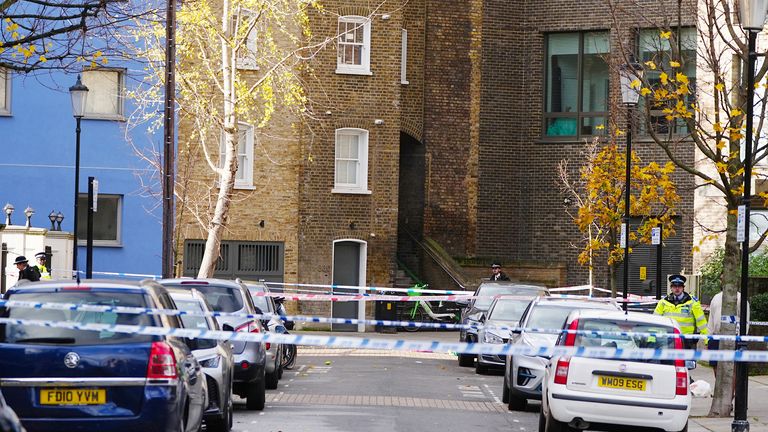 A police cordon has been set up at the scene of Southern Grove in Ladbroke Grove, west London, after an eight-year-old girl was shot and seriously injured. "a terrifying event". The child, who is now in stable condition, and a 34-year-old man who was also injured were taken to hospital after being shot just after 5.30pm on Sunday. Picture date: Monday, November 25, 2024. PA Photo. See PA's POLICE Ladbrokegrove story. Photo credit should be: Aaron Chown/PA Wire