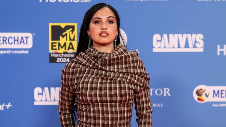 Mabel poses on the red carpet for the 2024 MTV Europe Music Awards at Manchester Co-op Live in Manchester, Britain, November 10, 2024. REUTERS/Mina Kim