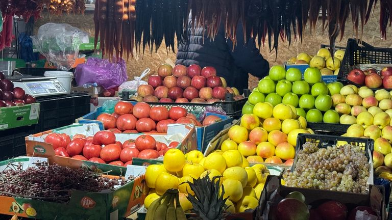 A market stall in Tbilisi, Georgia.