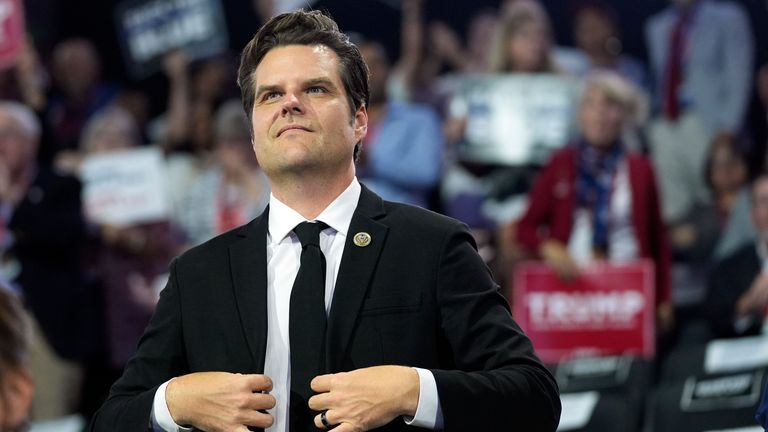 FILE - Rep. Matt Gaetz, R-Fla., arrives during the second day of the Republican National Convention at the Fiserv Forum, July 16, 2024, in Milwaukee. (AP Photo/Evan Vucci, File)