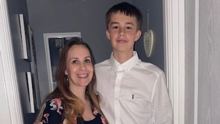 Max Dixon pictured with his mother Leanne
Pic: Handout/Avon and Somerset Police