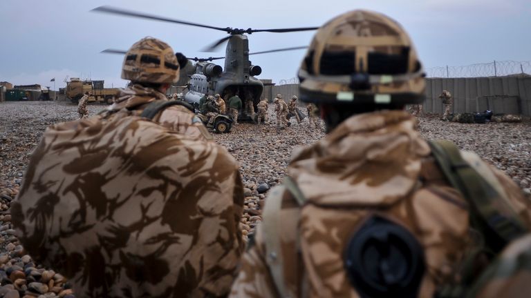 Soldiers prepare to board a Chinook helicopter. 
File pic: PA