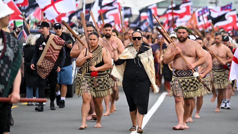 Tens of thousands of people walked through the streets of Wellington. 
Pic: AP