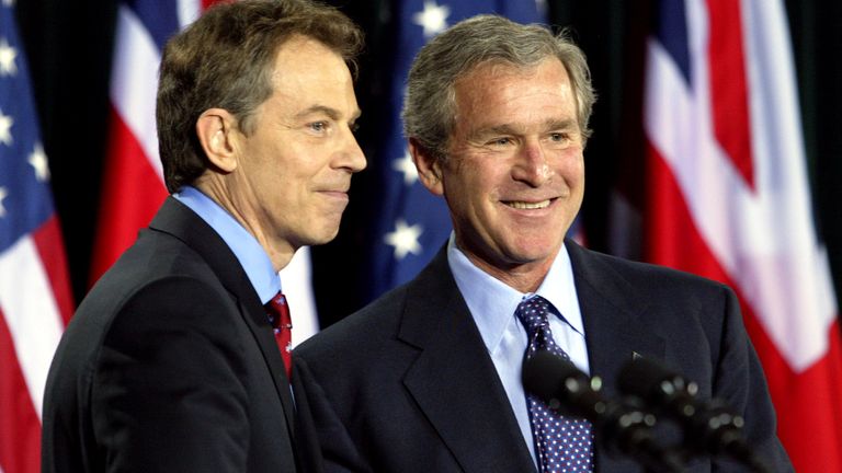 Tony Blair and George W Bush. Pic: Reuters