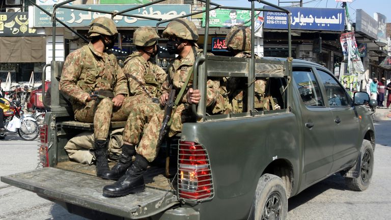 Soldiers on patrol in Pakistan. File pic: AP