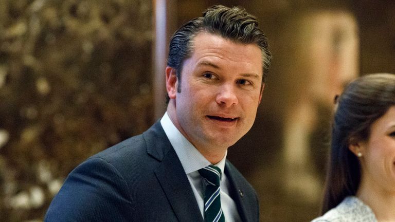 Pete Hegseth at Trump Tower for a meeting with Trump in 2016. Photo: AP