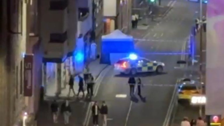 Police close roads around Cowgate in Edinburgh following the incident