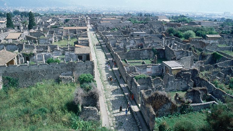 FILE - A presumption    of Pompeii, a buried and ruined Roman metropolis  adjacent   modern   Naples successful  Italy, is seen successful  1979. (AP Photo, File)


