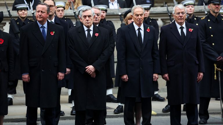 Sir David Cameron, Gordon Brown, Sir Tony Blair, and Sir John Major. Pic: PA