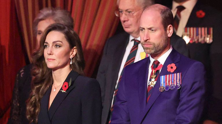 The Princess and Prince of Wales during the Festival of Remembrance.
Pic:Andrew Parsons / Kensington Palace