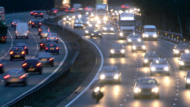 The M3 motorway at dusk. File pic: PA