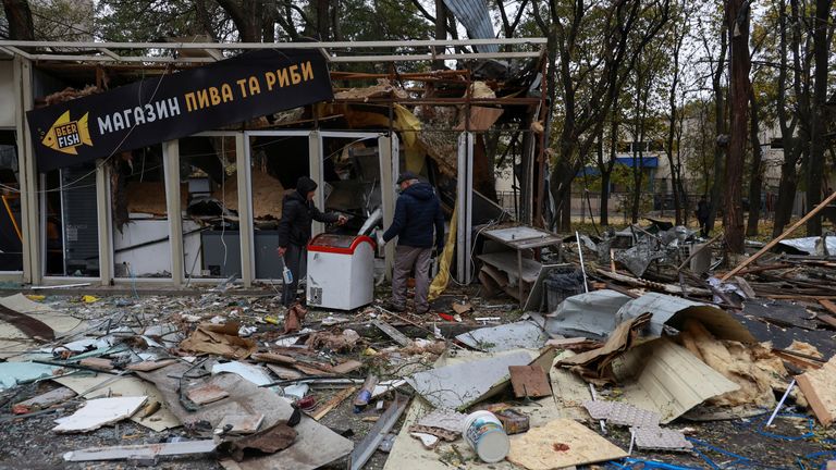 The aftermath of a Russian drone strike in Odessa. Pic: Reuters