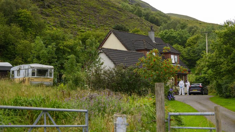 Coroners are at the scene at a property in the Dornie area of ​​Wester Ross on Scotland's north-west coast. A 47-year-old man has been killed and three others injured in a series of shooting incidents near the Isle of Skye and Wester Ross on the Scottish mainland. Picture date: Thursday, August 11, 2022.