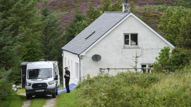 Police at the scene of an incident in Tarskavaig, a crofting village on the West coast of Sleat on the Isle of Skye in Scotland. Police Scotland said officers were initially called to the Tarskavaig area on Skye shortly before 9am on Wednesday after a report of a 32-year-old woman having been seriously injured at a property. She has since been taken to the Queen Elizabeth University Hospital in Glasgow for treatment. Picture date: Thursday August 11, 2022.