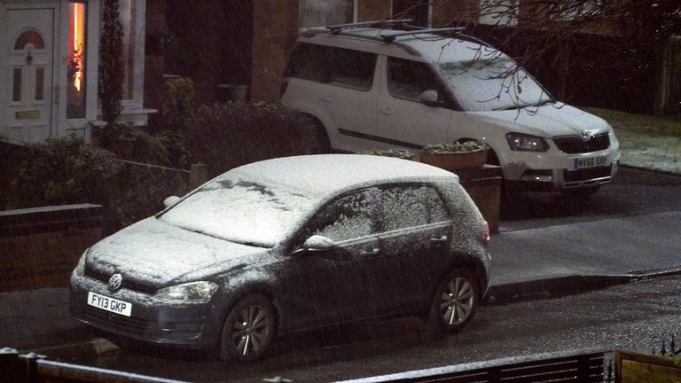 Snowfall in Lee Park, Liverpool. Pic: PA