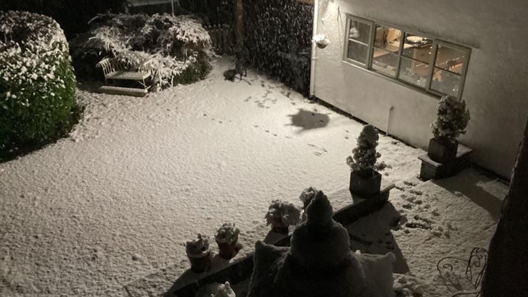 Snow in Ruthin, Clwydian, North Wales. Pic: Deryck Feeley