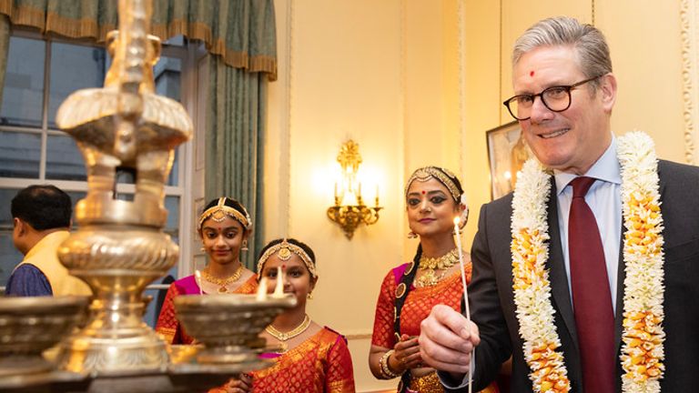 Downing Street apologised after meat and alcohol were served at a Diwali celebration. Pic: Downing Street