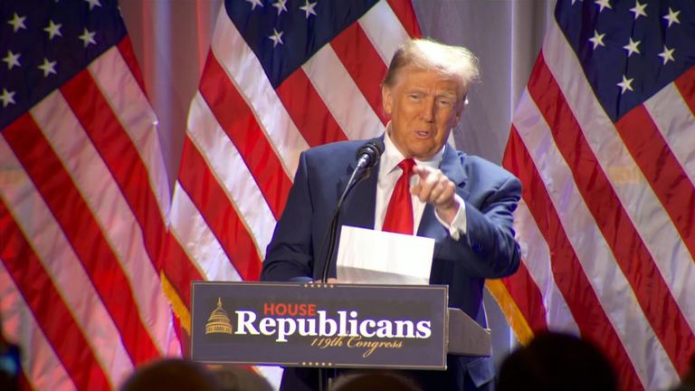 ‘We won a great majority, which is great because Republicans aren&#39;t supposed to be winning the majority,’ Trump said.

