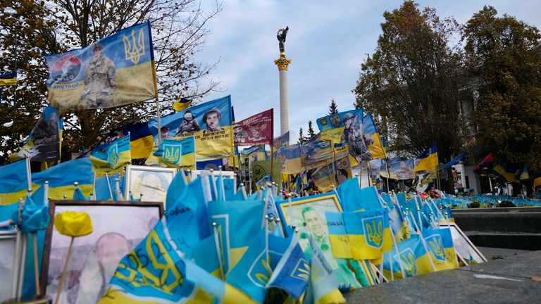 A commemoration in central Kiev