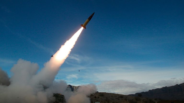 The US military tests an early version of an Army Tactical Missile System in 2021. Pic: AP