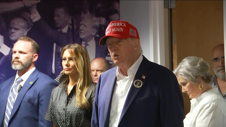 Donald Trump arrives to vote in Palm Beach near his Florida home ...