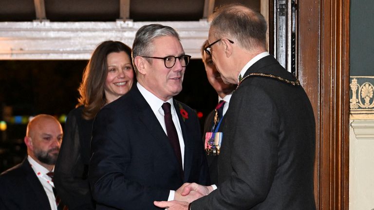 Keir and Victoria Starmer attend the Royal British Legion Festival of Remembrance at the Royal Albert Hall.
Pic: Reuters