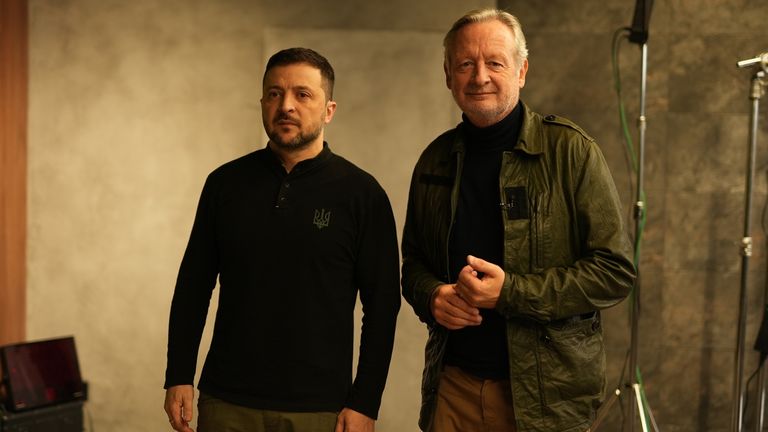 Volodomyr Zelenskyy and Sky's Stuart Ramsay