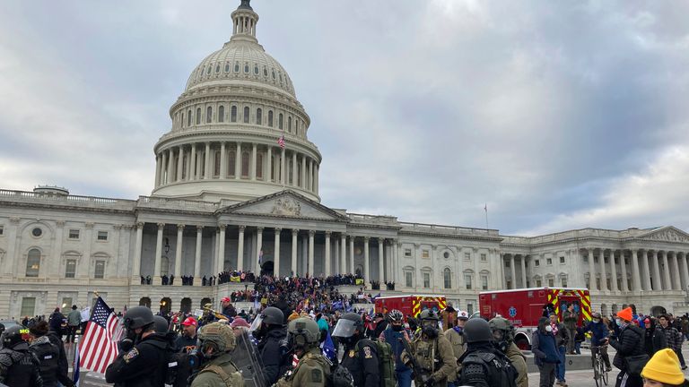 The United States Capitol on 6 January 2020. Pic: AP