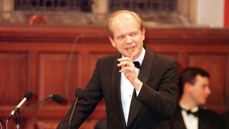 William Hague - then Welsh Secretary - addressed the Oxford Union in 1997. Pic: PA