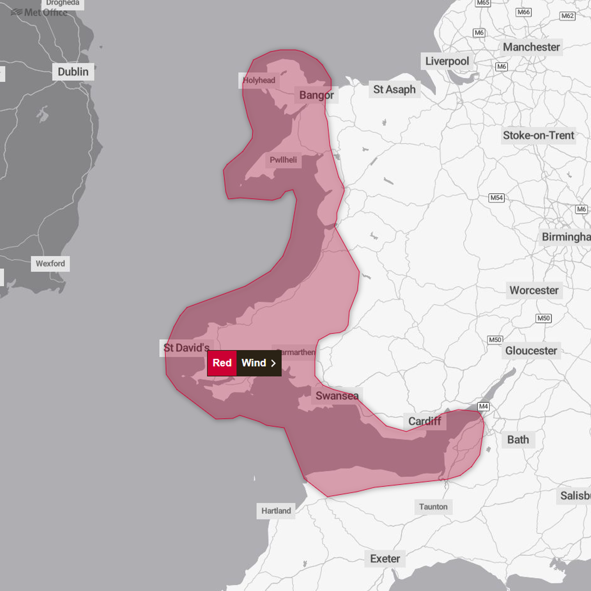 Red weather warning issued as Storm Darragh set to bring 90mph winds ...