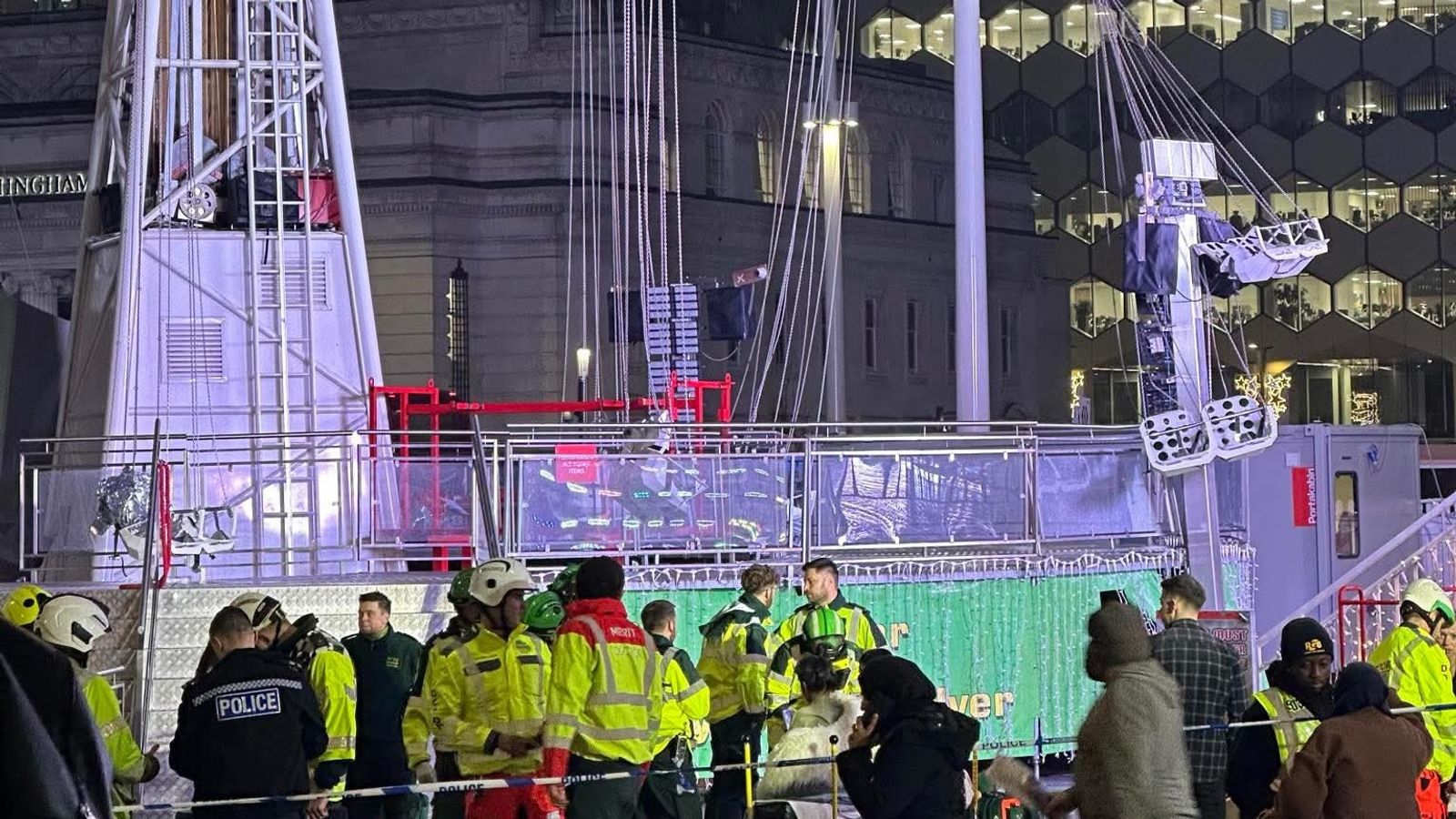 Several people injured after fairground ride 'failed and crashed' in Birmingham city centre