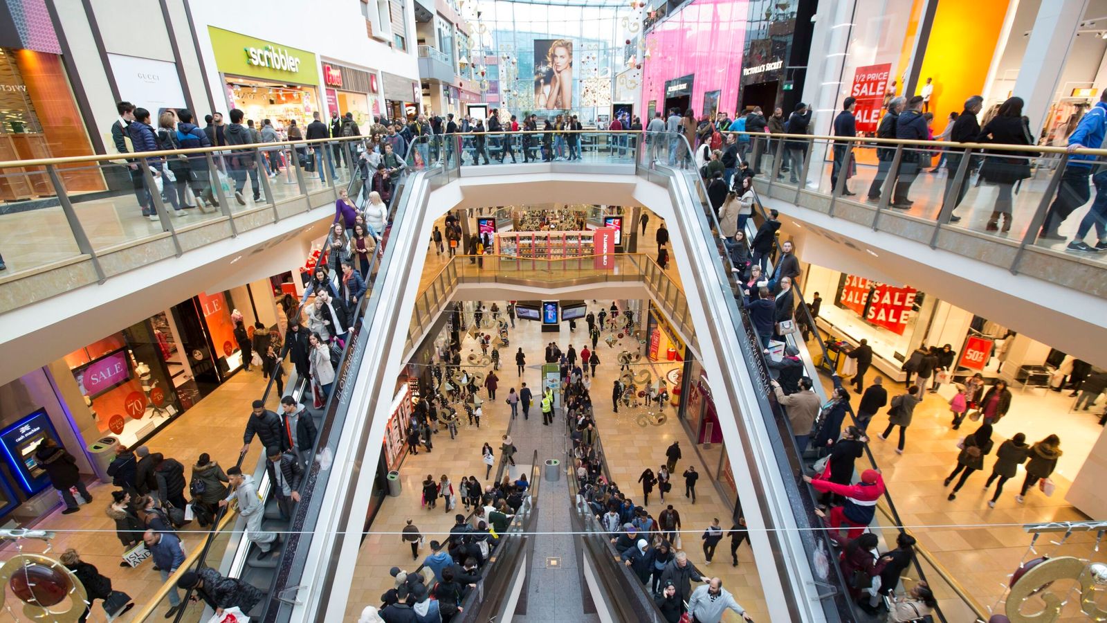 Man falls to his death in busy Birmingham shopping centre