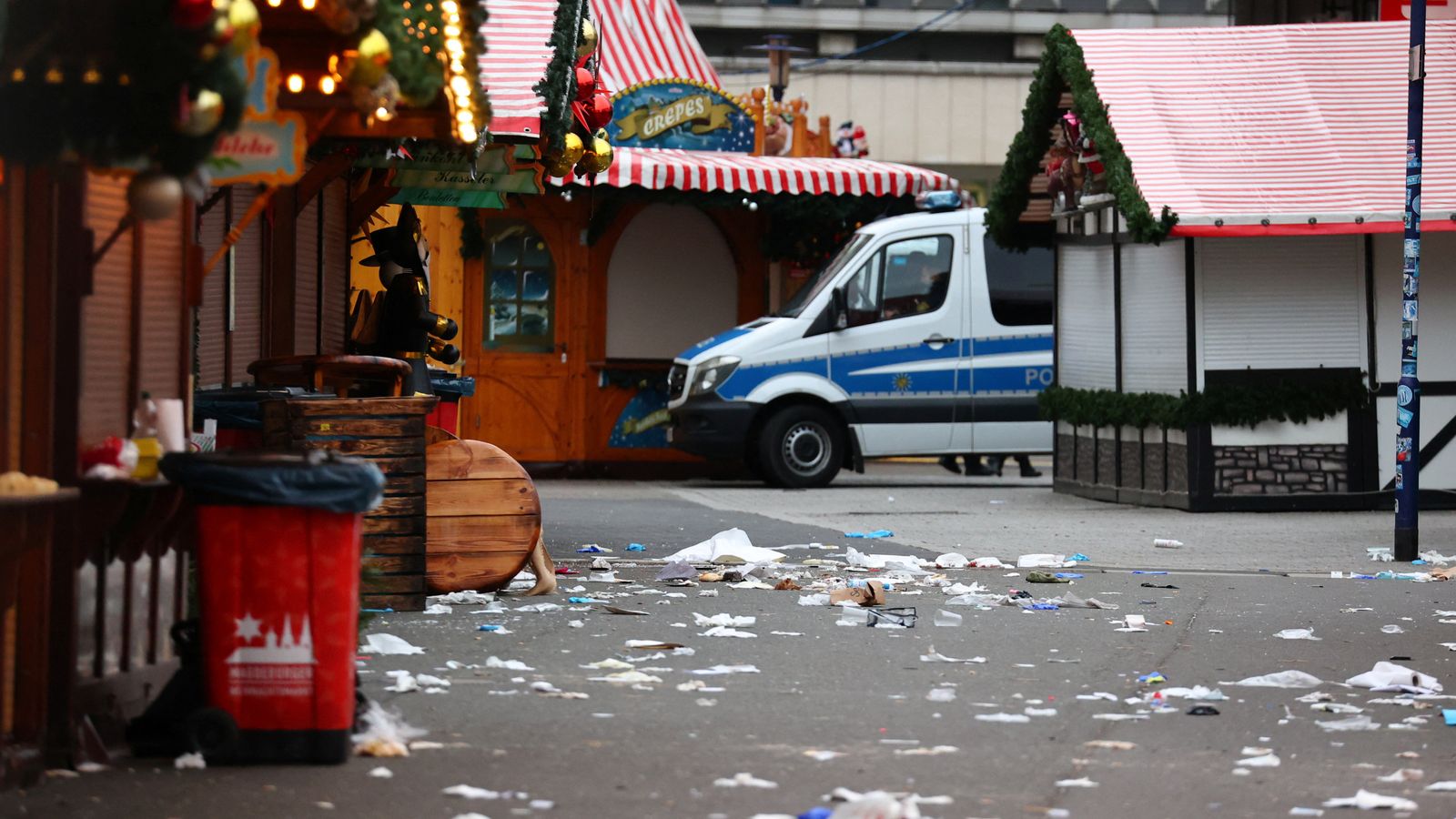 At least five dead and 200 injured after car attack on German Christmas market in Magdeburg