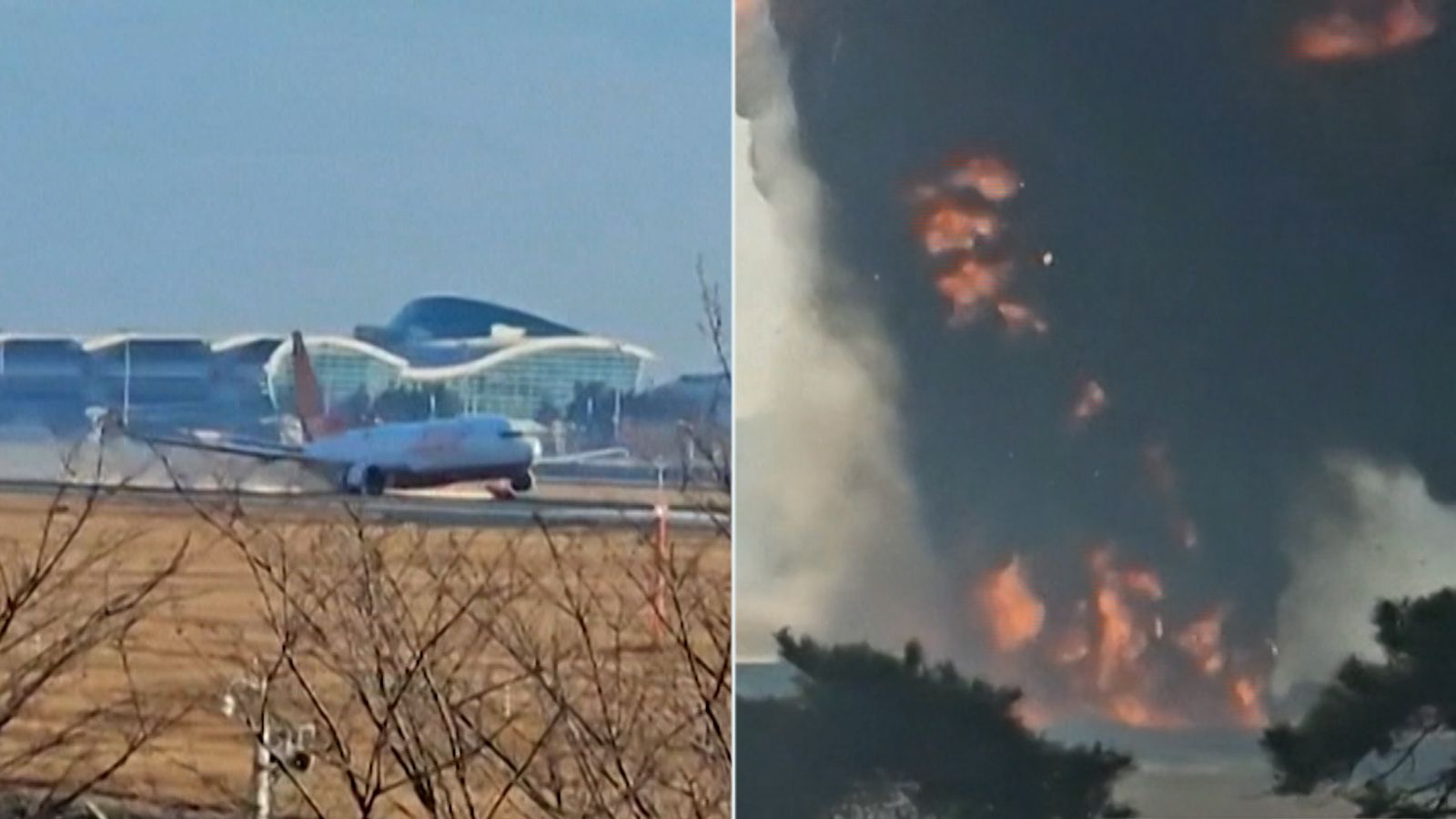 South Korea: Video shows plane skidding down runway before crash | News ...