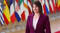 Rachel Reeves attends the Eurozone finance ministers meeting in Brussels.
Pic: Reuters