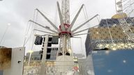 The  City Flyer fairground ride in Birmingham, after two people were taken to hospital after an incident on the ride. 
Pic: PA 