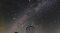 Last year's Geminid meteor shower captured in Arizona. Pic: AP/NSF NOIRLab