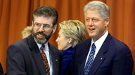 Gerry Adams with Bill Clinton in 2000. Pic: PA