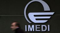 A man walks past the Imedi TV logo in Tbilisi.
File pic: Reuters