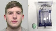Marshall Scurfield attempted to import 29,000 green skull-shaped tablets.
Pic: NCA