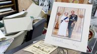 A portrait of Queen Elizabeth and Prince Philip at the Presidential Palace.
Pic: Reuters