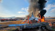 The scene of the crash at Muan Airport.
Pic: Reuters