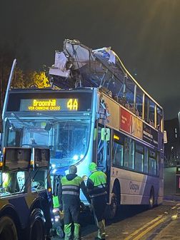 Glasgow: Several injured after double decker bus hits bridge and roof ...