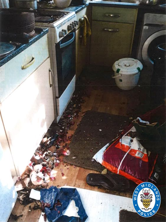 The kitchen of the couple's house before they were evicted