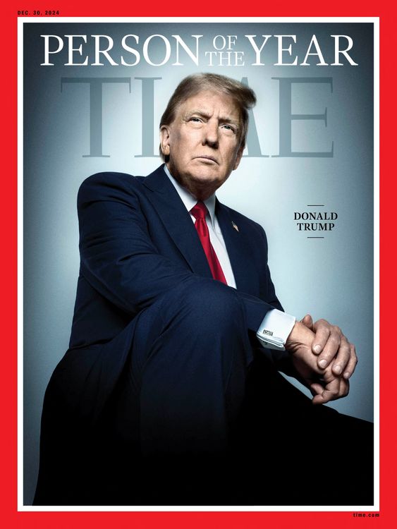 Donald Trump appears on the 2024 Person of the Year cover of TIME.
Pic: TIME/Reuters