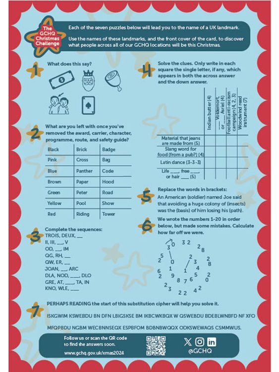 GCHQ intelligence agency reveals Christmas puzzle – containing hidden clues for an extra challenge